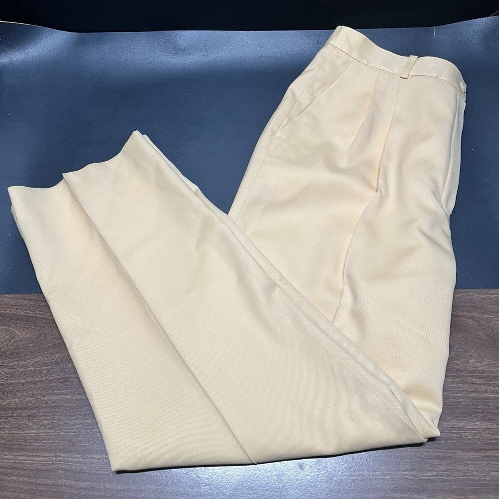 Vtg Pendleton Pleated Pants Womens 16 Yellow 100% Virgin Wool Made in USA. C5.